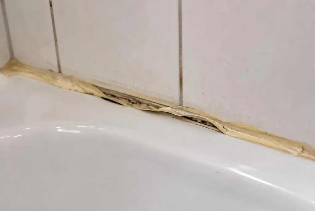 Kitbedrijf Putten – loslatende kit naast het bad